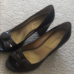Brown Tahari block heels
